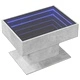 Маса за кафе с LED, бетонно сива, 70x50x45 см, инженерно дърво