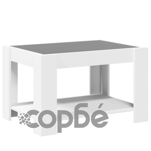 Маса за кафе с LED, бяла, 73x53x45 см, инженерно дърво на топ цена от sorbe.bg Маса за кафе с LED, бяла, 73x53x45 см, инженерно дърво ➤ топ цена ➤ sorbe.bg