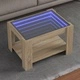 Маса за кафе с LED, дъб сонома, 73x53x45 см, инженерно дърво