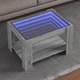 Маса за кафе с LED, сив сонома, 73x53x45 см, инженерно дърво