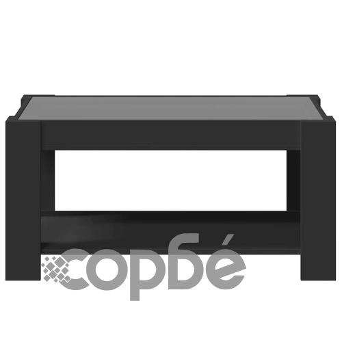 Маса за кафе с LED, черна, 93x53x45 см, инженерно дърво ➤ топ цена ➤ sorbe.bg