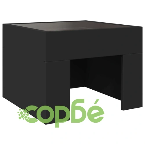 Маса за кафе с Infinity LED, черна, 40x40x30 см ➤ топ цена ➤ sorbe.bg
