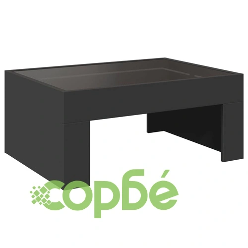Маса за кафе с Infinity LED, черна, 70x50x30 см ➤ топ цена ➤ sorbe.bg