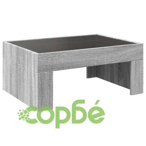 Маса за кафе с Infinity LED, сив сонома, 70x50x30 см ➤ топ цена ➤ sorbe.bg