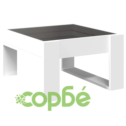 Маса за кафе с Infinity LED бяла 50x53x30 см ➤ топ цена ➤ sorbe.bg