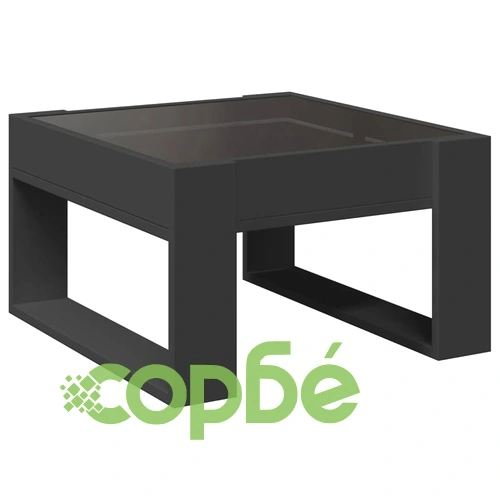 Маса за кафе с Infinity LED, черна, 50x53x30 см ➤ топ цена ➤ sorbe.bg