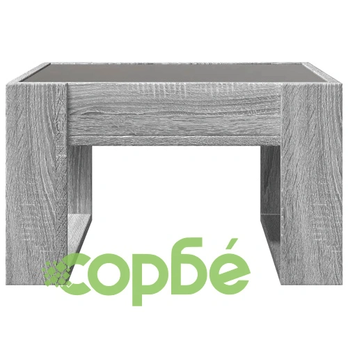 Маса за кафе с Infinity LED, сив сонома, 50x53x30 см ➤ топ цена ➤ sorbe.bg
