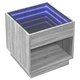 Маса за кафе с Infinity LED, сив сонома, 50x50x50 см