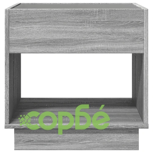 Маса за кафе с Infinity LED, сив сонома, 50x50x50 см ➤ топ цена ➤ sorbe.bg