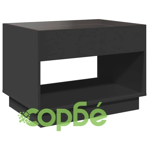 Маса за кафе с Infinity LED, черна, 70x50x50 см ➤ топ цена ➤ sorbe.bg