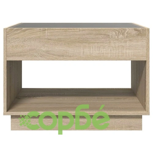Маса за кафе с Infinity LED, сонома дъб, 70x50x50 см ➤ топ цена ➤ sorbe.bg