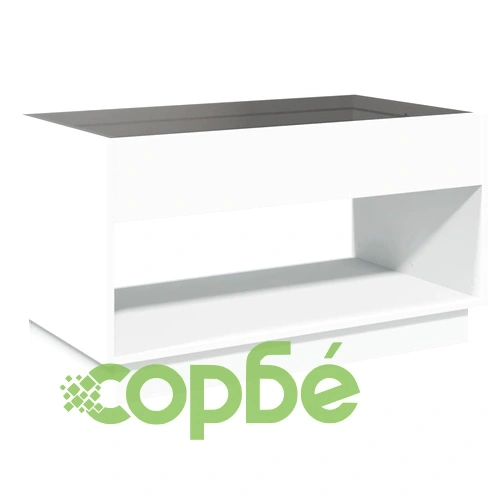 Маса за кафе с Infinity LED, бяла, 90x50x50 см ➤ топ цена ➤ sorbe.bg