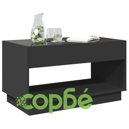 Маса за кафе с Infinity LED, черна, 90x50x50 см ➤ топ цена ➤ sorbe.bg