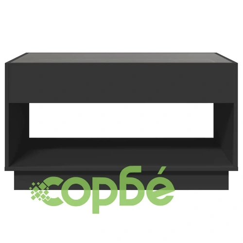 Маса за кафе с Infinity LED, черна, 90x50x50 см ➤ топ цена ➤ sorbe.bg