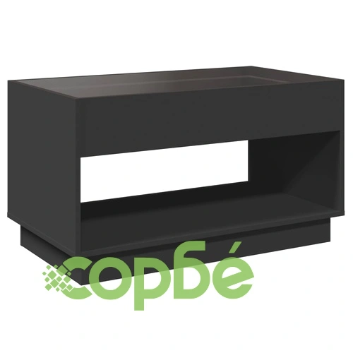 Маса за кафе с Infinity LED, черна, 90x50x50 см ➤ топ цена ➤ sorbe.bg