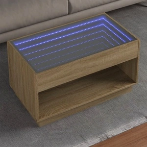 Маса за кафе с Infinity LED, сонома дъб, 90x50x50 см