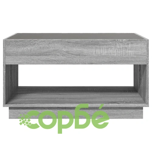 Маса за кафе с Infinity LED, сив сонома, 90x50x50 см ➤ топ цена ➤ sorbe.bg