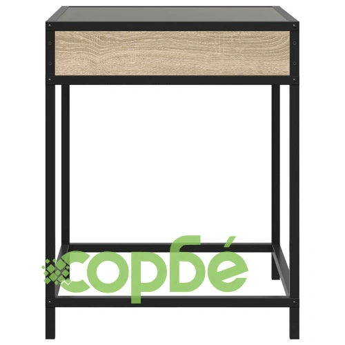 Маса за кафе с Infinity LED, сонома дъб, 40x40x51 см ➤ топ цена ➤ sorbe.bg
