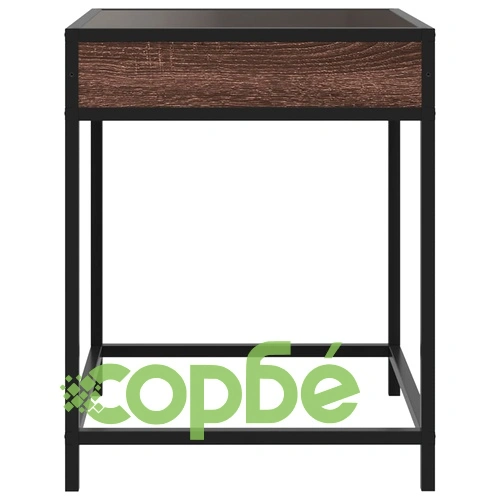 Маса за кафе с Infinity LED, кафяв дъб, 40x40x51 см ➤ топ цена ➤ sorbe.bg