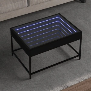 Маса за кафе с Infinity LED черна 70x50x41 см