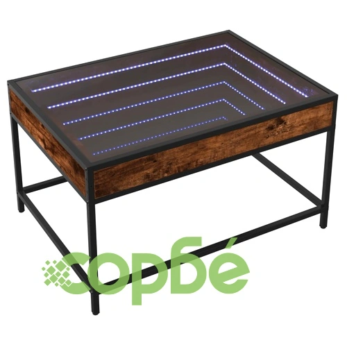 Маса за кафе с Infinity LED, опушен дъб, 70x50x41 см ➤ топ цена ➤ sorbe.bg