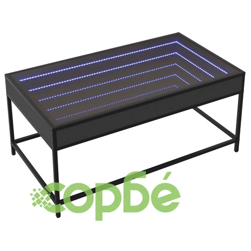 Маса за кафе с Infinity LED черна 90x50x41 см ➤ топ цена ➤ sorbe.bg