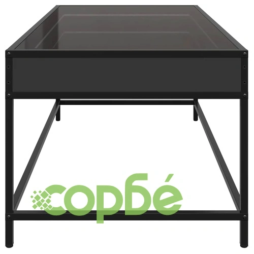 Маса за кафе с Infinity LED черна 90x50x41 см ➤ топ цена ➤ sorbe.bg