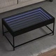 Маса за кафе с Infinity LED черна 90x50x41 см