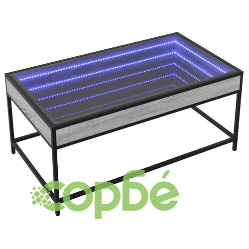 Маса за кафе с Infinity LED, сив сонома, 90x50x41 см ➤ топ цена ➤ sorbe.bg