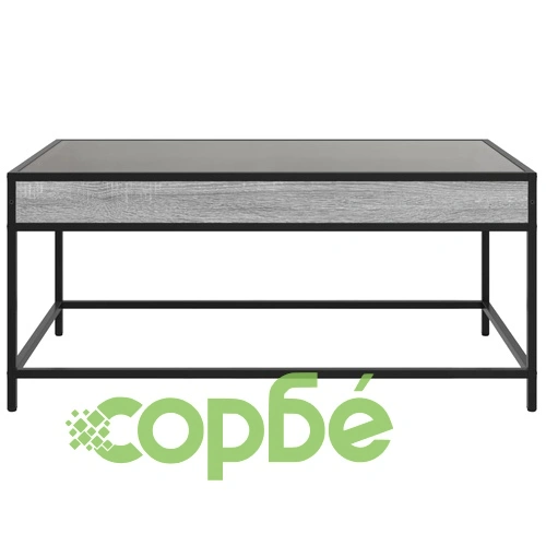 Маса за кафе с Infinity LED, сив сонома, 90x50x41 см ➤ топ цена ➤ sorbe.bg