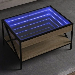 Маса за кафе с Infinity LED, сонома дъб, 70x50x38 см