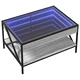 Маса за кафе с Infinity LED, сив сонома, 70x50x38 см