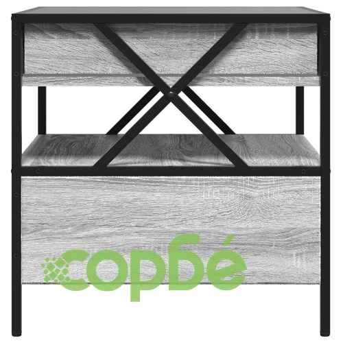 Маса за кафе с Infinity LED, сив сонома, 50x50x51 см ➤ топ цена ➤ sorbe.bg