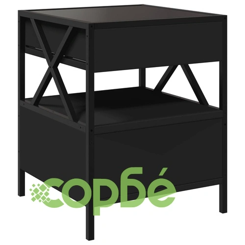 Маса за кафе с Infinity LED черна 40x40x51 см ➤ топ цена ➤ sorbe.bg