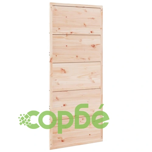 Плъзгаща се врата 90x208 см масивно борово дърво ➤ топ цена ➤ sorbe.bg