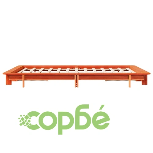 Рамка за легло без матрак, восъчнокафяв, 140x190 см, бор масив ➤ топ цена ➤ sorbe.bg