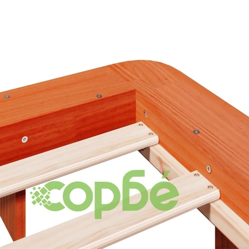 Рамка за легло без матрак, восъчнокафяв, 140x190 см, бор масив ➤ топ цена ➤ sorbe.bg