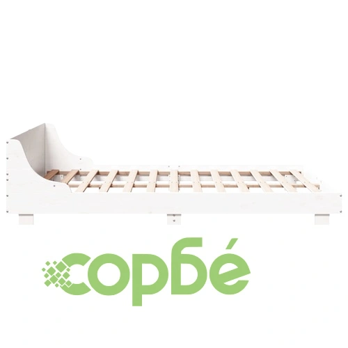 Рамка за легло без матрак, бял, 160x200 см, бор масив ➤ топ цена ➤ sorbe.bg