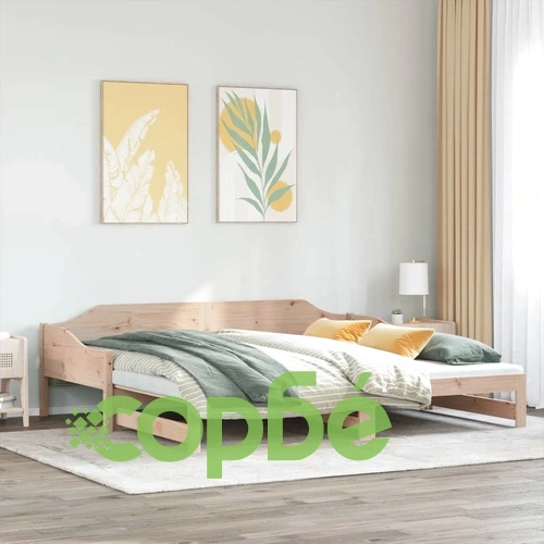 Канапе с изтеглящо разтегателно легло 80x200 см бор масив ➤ топ цена ➤ sorbe.bg