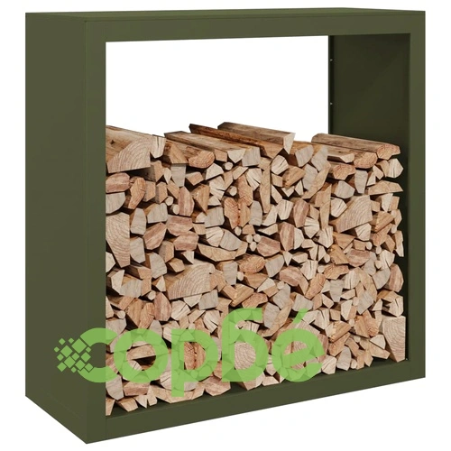 Стойка за дърва за огрев, зелена, 100x40x100 см, стомана ➤ топ цена ➤ sorbe.bg