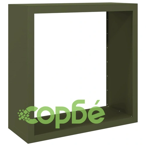 Стойка за дърва за огрев, зелена, 100x40x100 см, стомана ➤ топ цена ➤ sorbe.bg