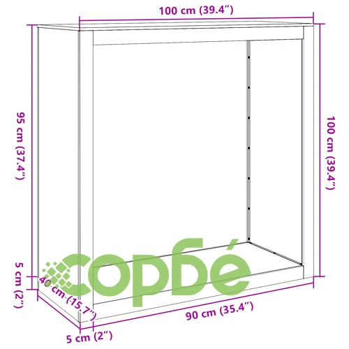 Стойка за дърва за огрев, 100x40x100 см, поцинкована стомана ➤ топ цена ➤ sorbe.bg