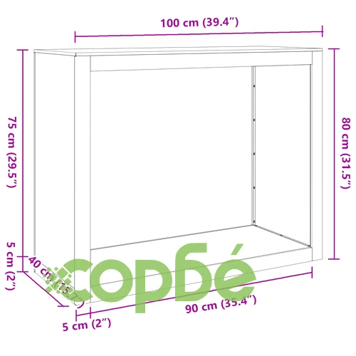 Стойка за дърва за огрев, зелена, 100x40x80 см, стомана ➤ топ цена ➤ sorbe.bg