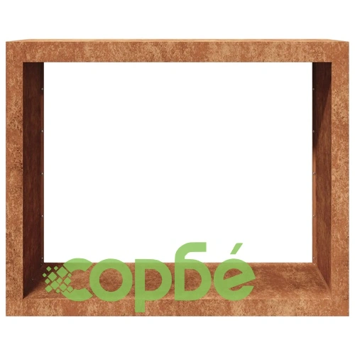 Стойка за дърва за огрев 100x40x80 cm Патинираща стомана ➤ топ цена ➤ sorbe.bg