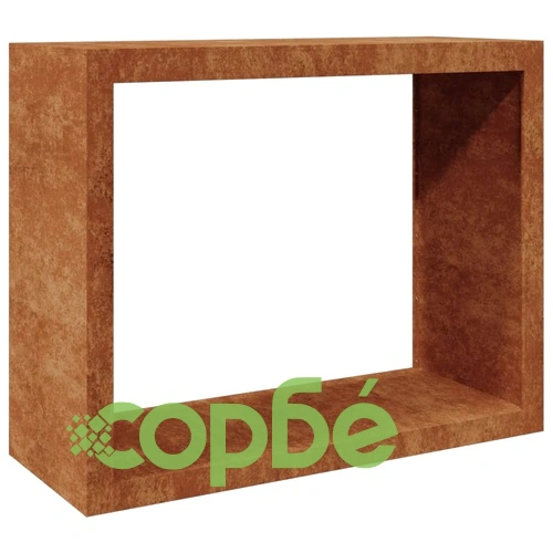 Стойка за дърва за огрев 100x40x80 cm Патинираща стомана ➤ топ цена ➤ sorbe.bg