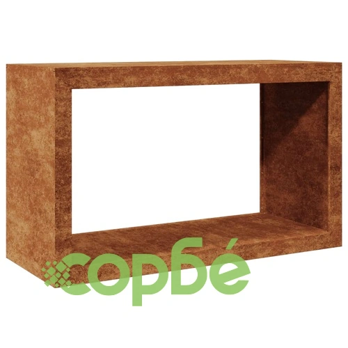 Стойка за дърва за огрев 100x40x60 cm Патинираща стомана ➤ топ цена ➤ sorbe.bg