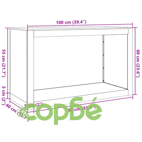 Стойка за дърва за огрев 100x40x60 cm Патинираща стомана ➤ топ цена ➤ sorbe.bg