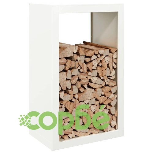 Стойка за дърва за огрев, бяла, 60x40x100 см, стомана ➤ топ цена ➤ sorbe.bg