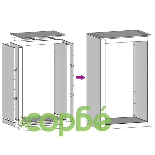 Стойка за дърва за огрев, зелена, 60x40x100 см, стомана ➤ топ цена ➤ sorbe.bg