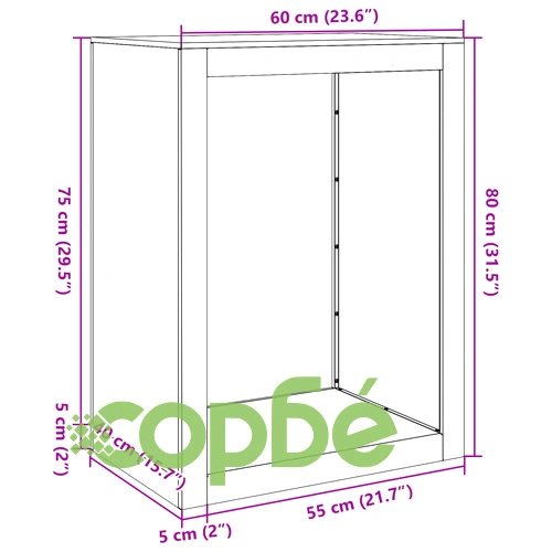 Стойка за дърва за огрев, 60x40x80 см, неръждаема стомана ➤ топ цена ➤ sorbe.bg
